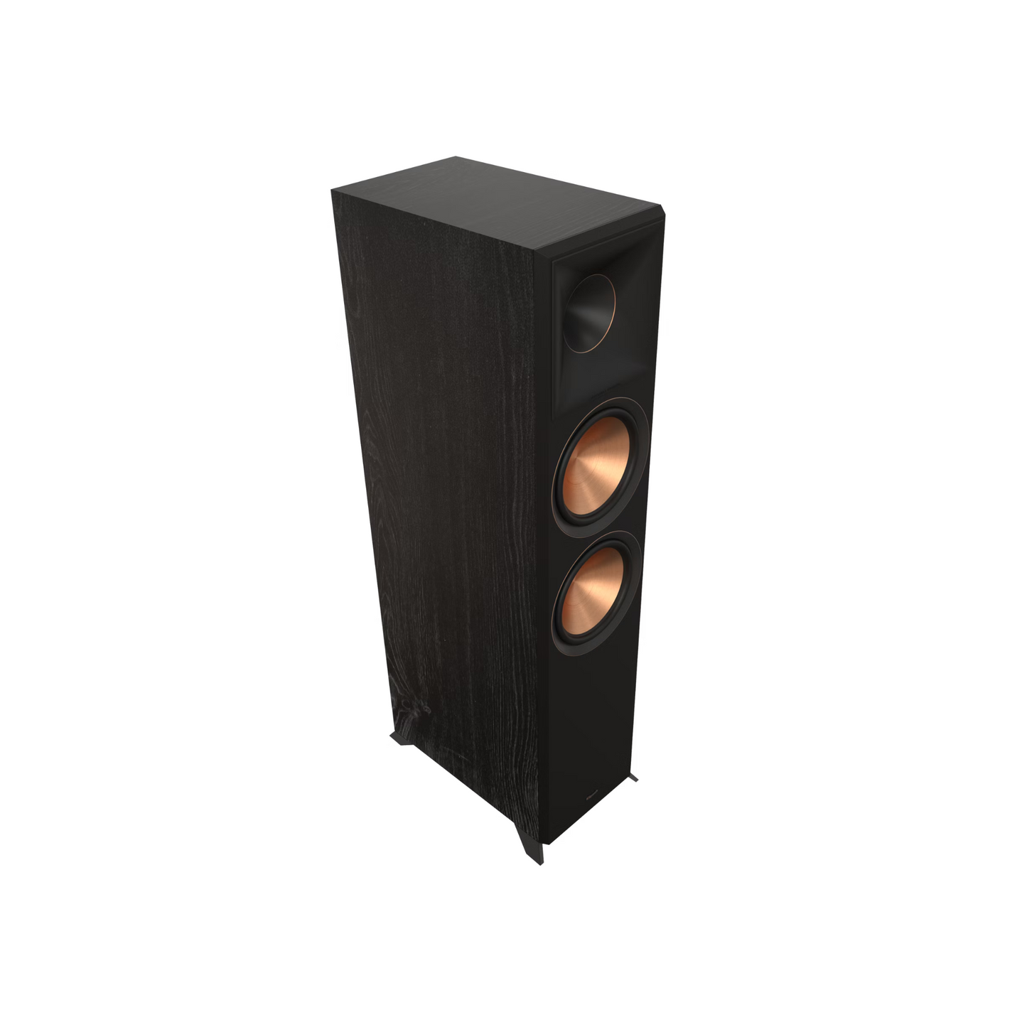 Elegantni črni Klipsch RP-8000F II zvočnik, ki se prilega vsakemu prostoru.