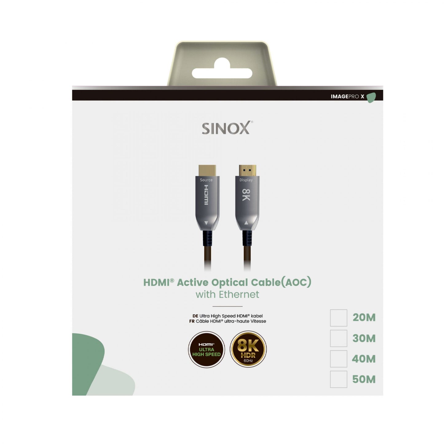 Sinox PRO-X HDMI™ optični kabel 8K60Hz+E, 48g, od 10m do 20m