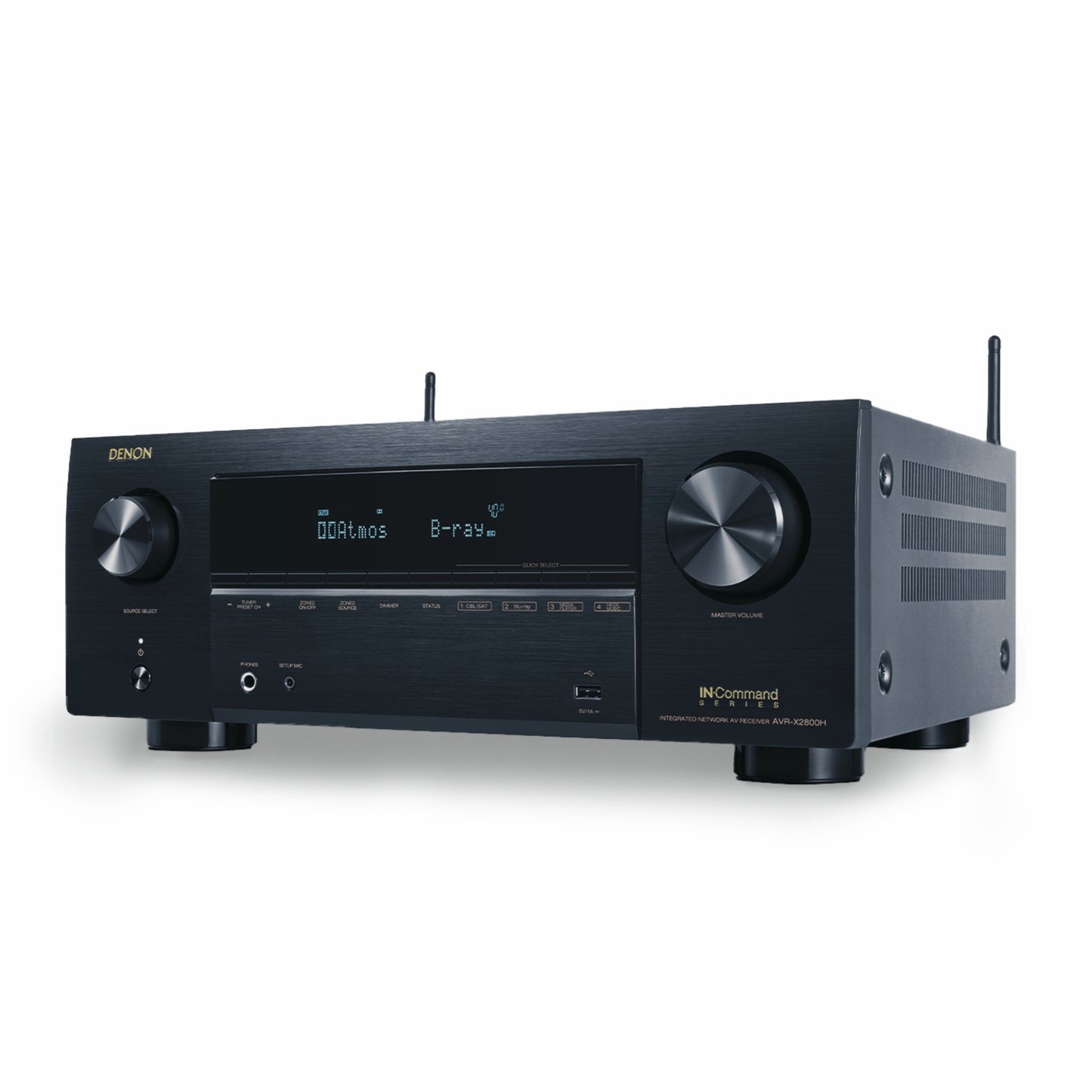 Denon AVR-X2800H 7.2-kanalni 8K AV sprejemnik z vgrajenim Bluetoothom in Wi-Fi za brezžično povezljivost.