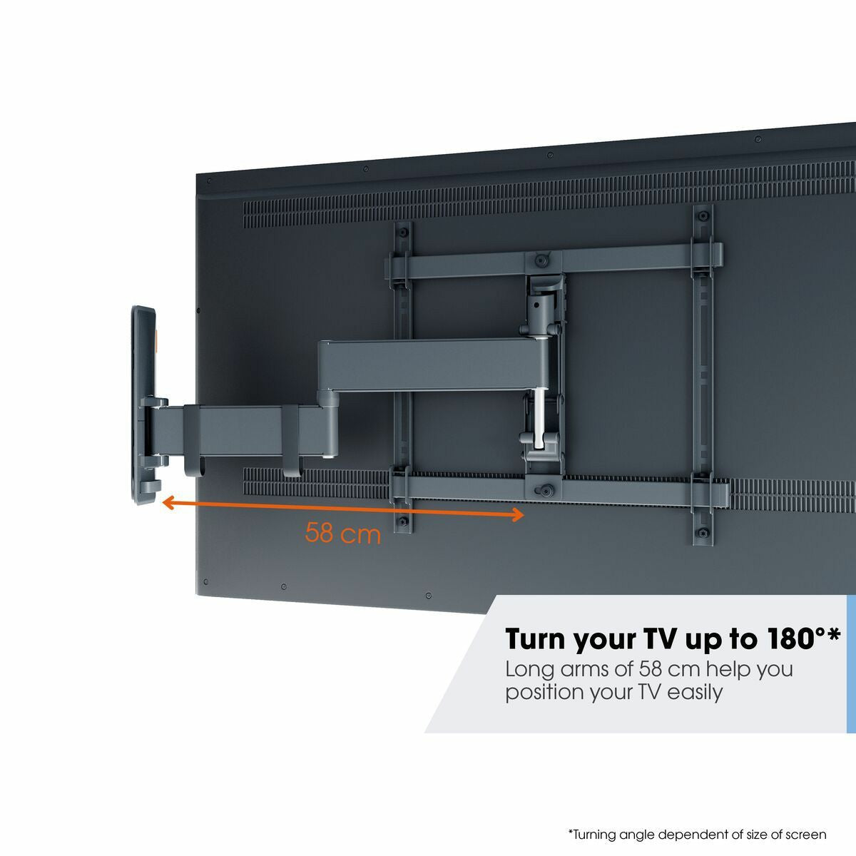 Vogels TVM 3443 Full-Motion stenski nosilec za TV, 32" do 65", 20°+180°, 25kg, Črn ali bel