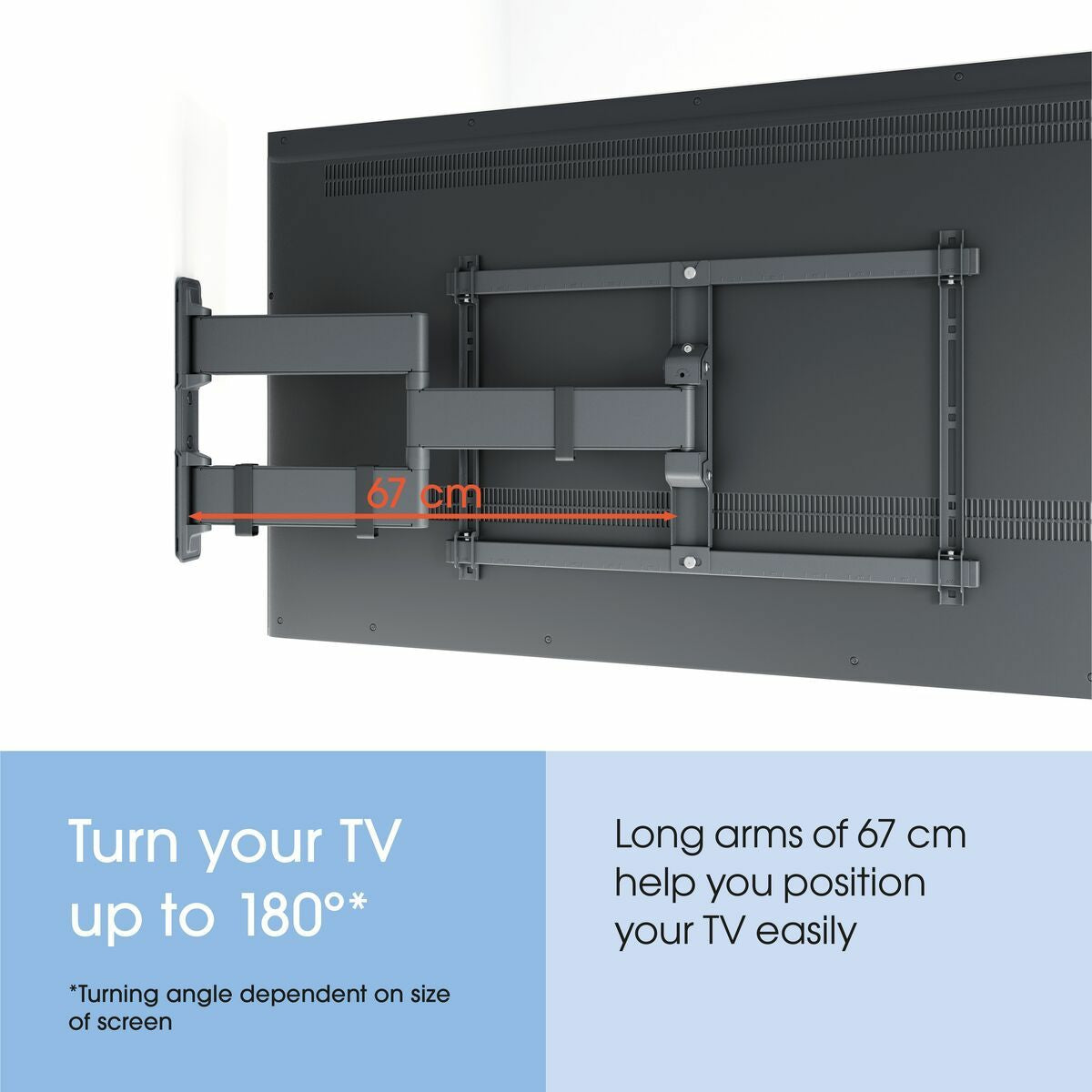Vogels TVM 3843 Full-Motion+ stenski nosilec za TV, 55" do 100", 10°+180°, 55kg, črn
